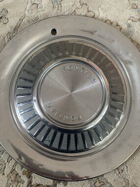 Vintage 14" Chrome 1960's - 70's Pontiac Hubcap Wheel Cover